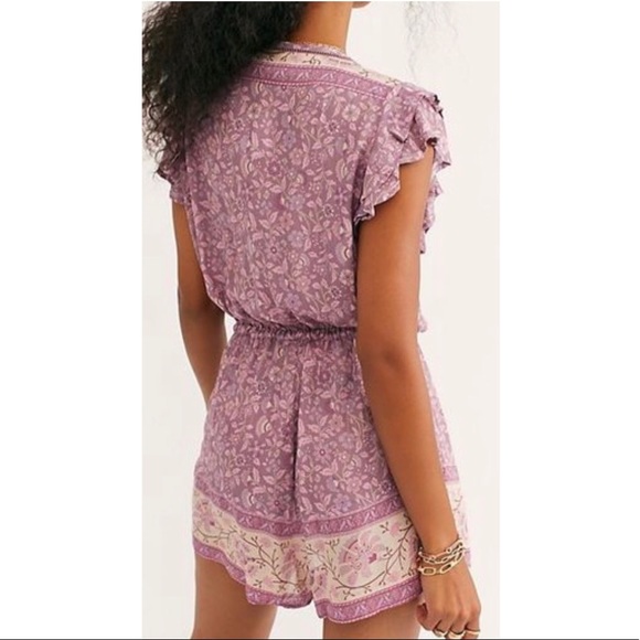 Spell Dahlia Playsuit in Mulberry - Picture 3 of 14